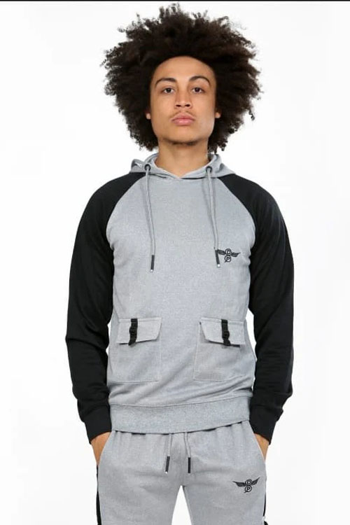 Mens Grey suit Trouser and Hoodie Tracksuit