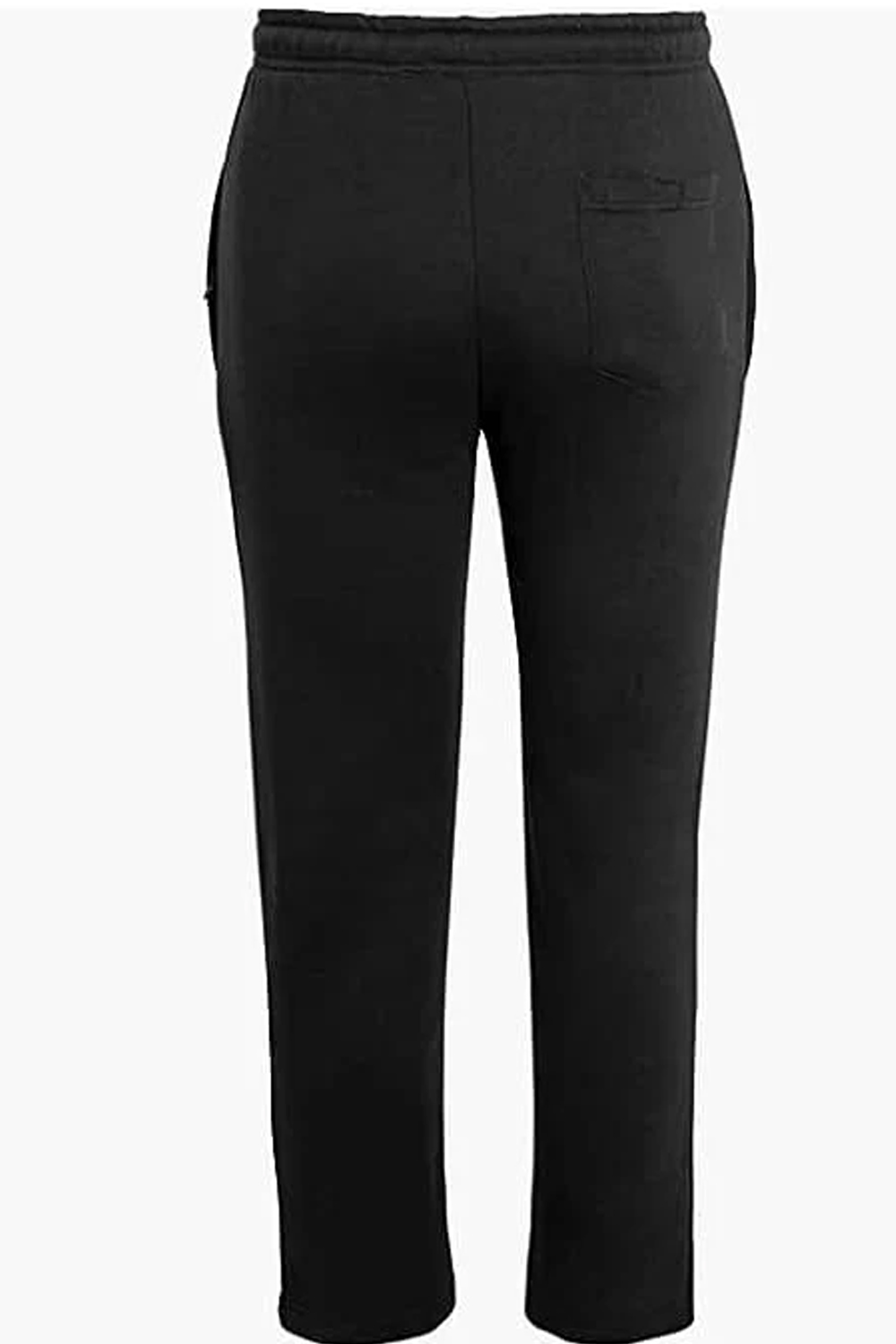 Mens Open Hem Terry Fleece Jogging Bottom Sweatpants with Pockets UK Size S to 5XL black