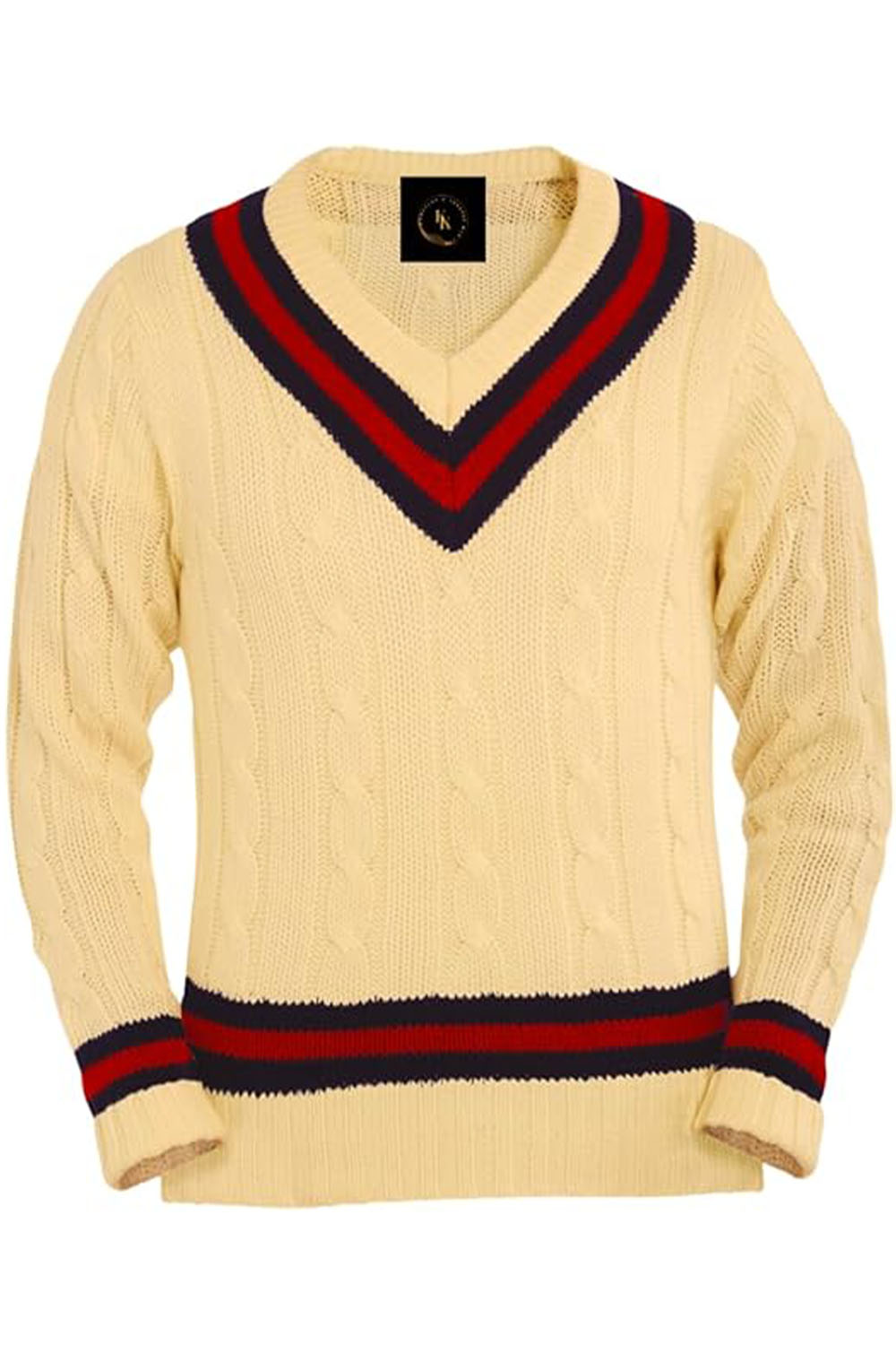 Mens V Neck Cricket Jumper Pullover Sweater