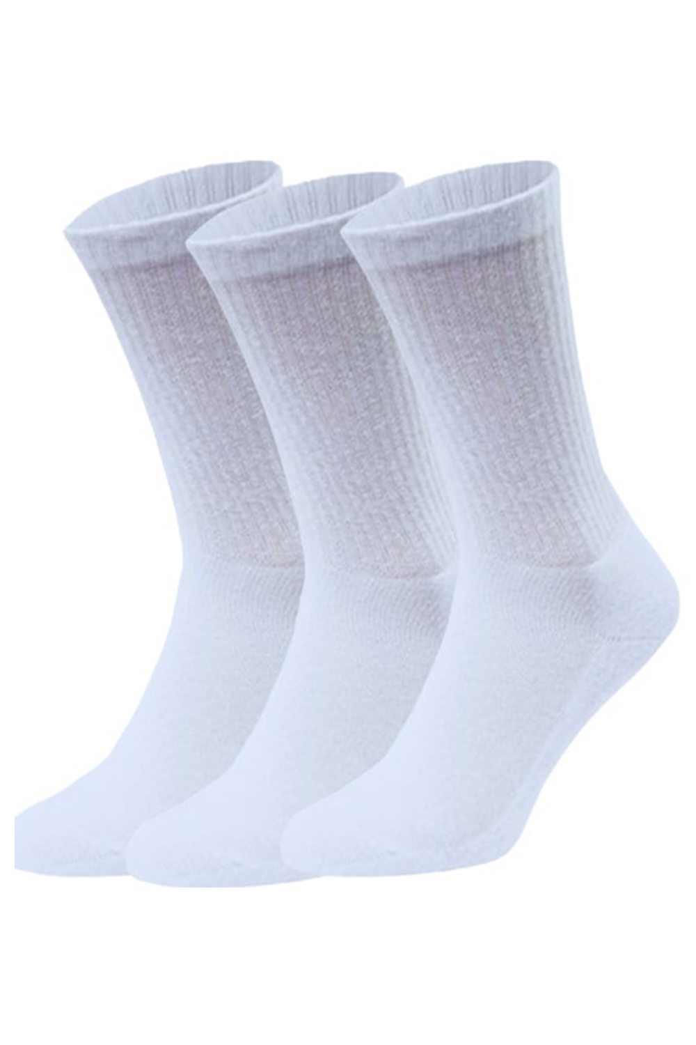 Mens White Cotton Rich Cushioned Sports Crew Socks (PACK OF 12)