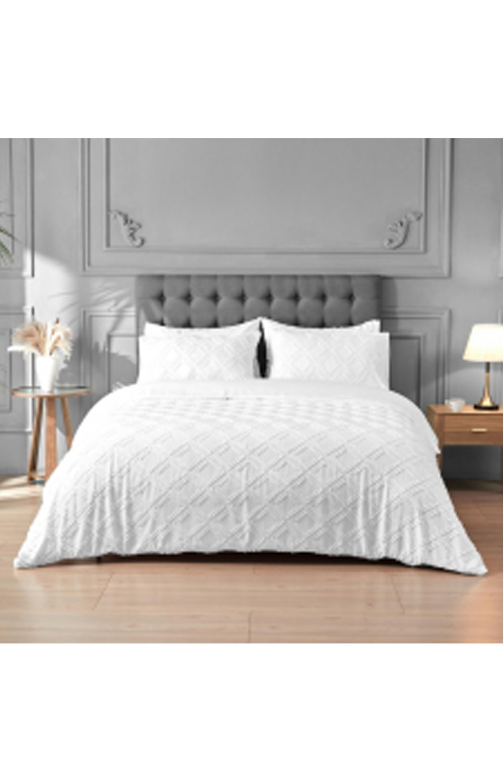 Microfiber Range Duvet Set Edison White