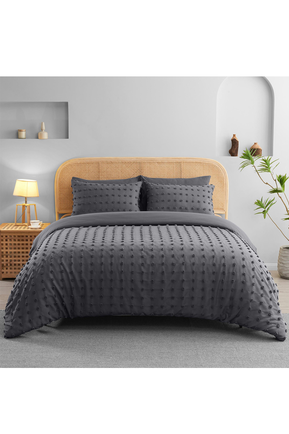 Microfiber Range Duvet Set Flynn Charcoal