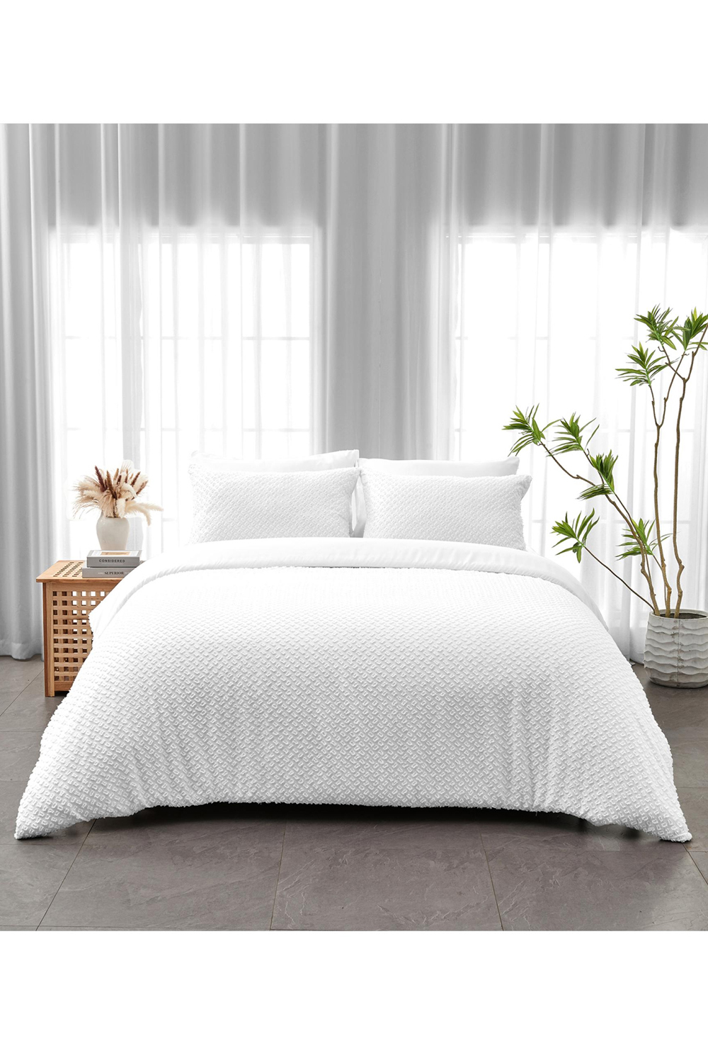 Microfiber Range Duvet Set Franklin White