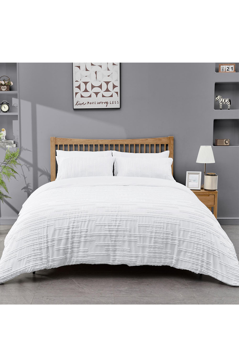 Microfiber Range Duvet Set Quincy White