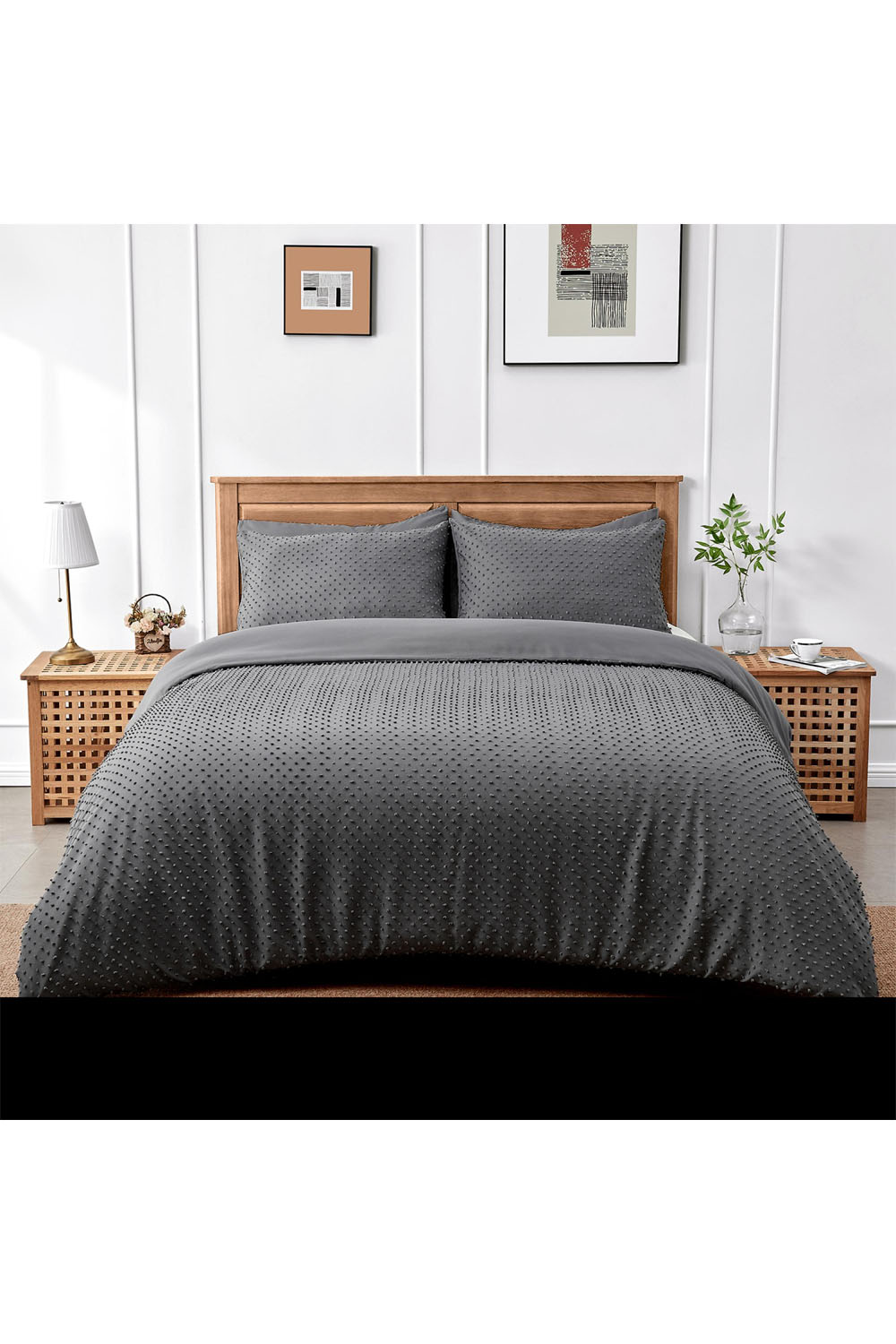 Microfiber Range Duvet Set Spencer Charcoal