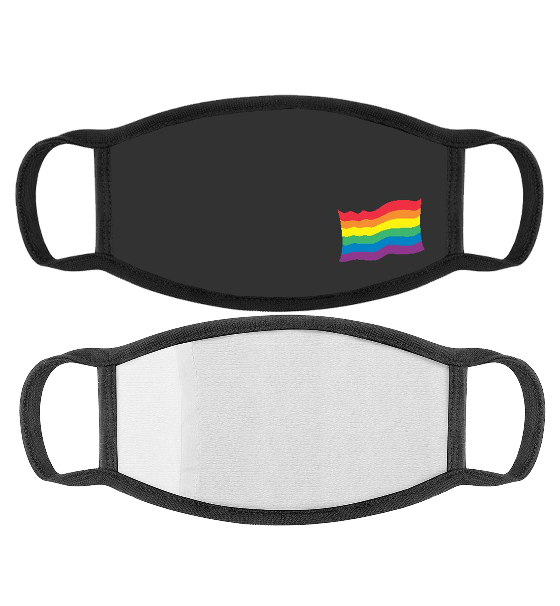 Mini Rainbow Flag Printed Cotton Face Covering With Filter Pocket