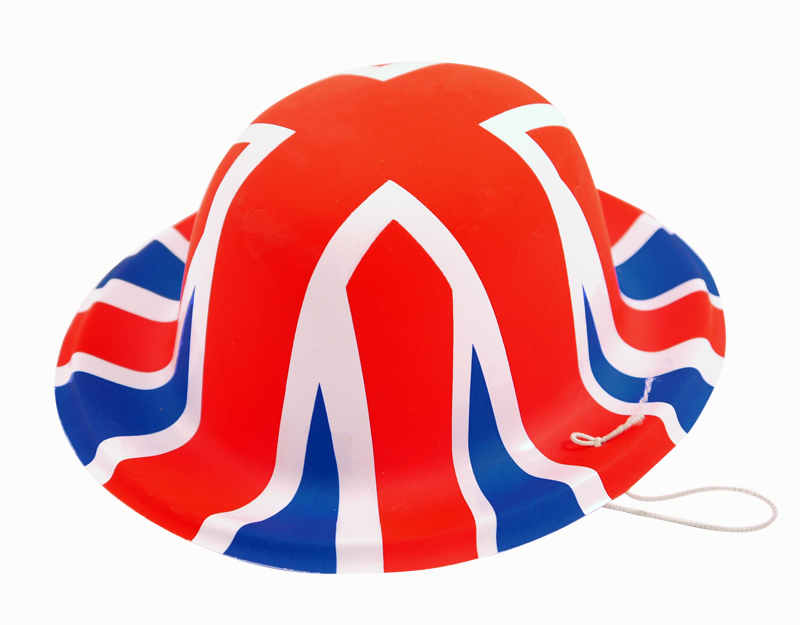 Wickedfun Mini Union Jack Plastic Bowler Hat (Pack of 12)