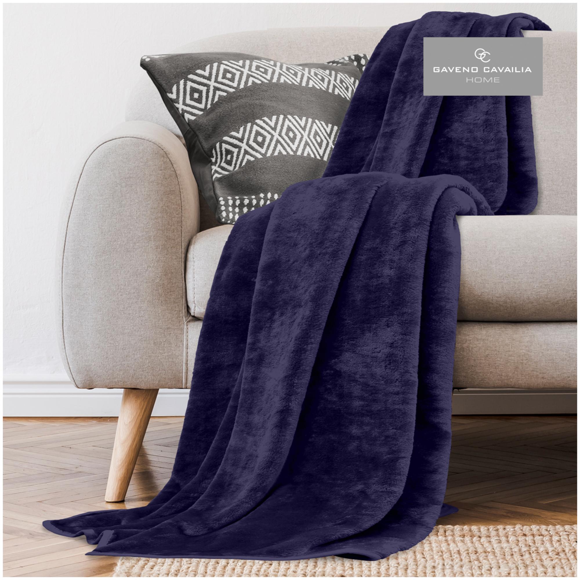 MINK FUR THROW BLUE