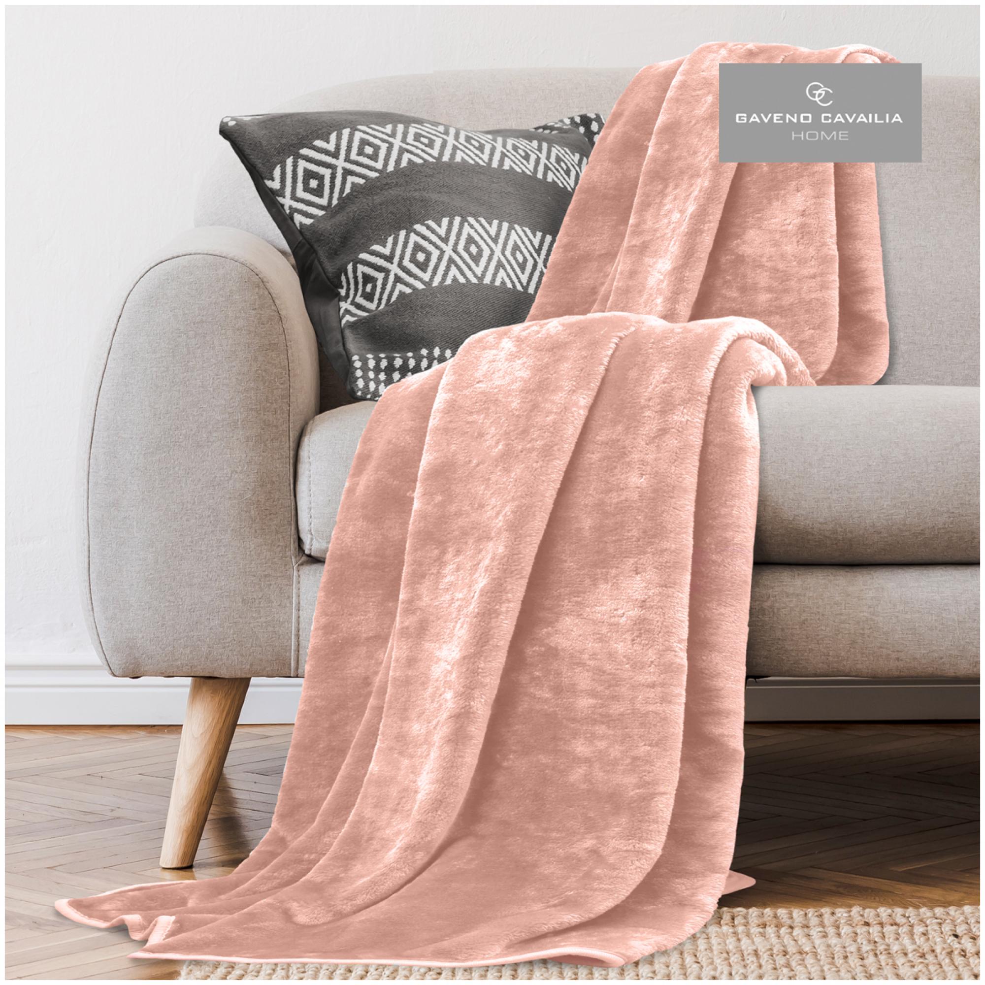 MINK FUR THROW PEACH