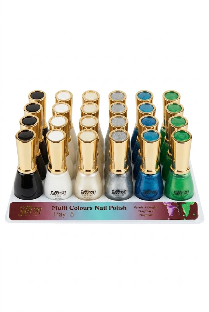 Multi Color Nail Polish- Tray of 24 Bottles (Price Per Bottle)