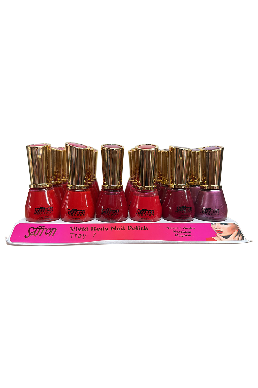 Vivid Reds Nail Polish - Tray of 24 Bottles (Price Per Bottle)