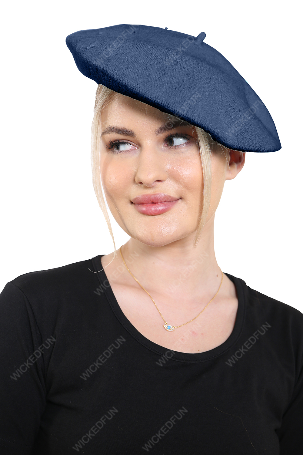 Wickedfun Navy Beret Hat