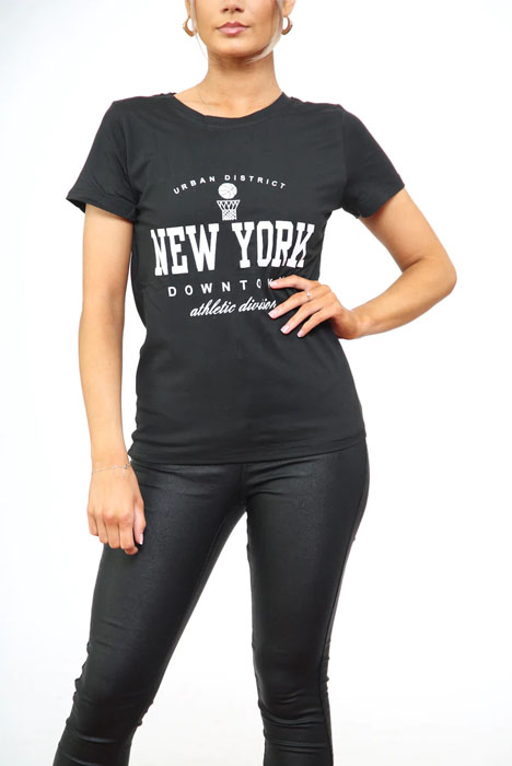 New York Slogan Print T-shirt