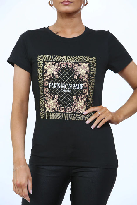 Paris Mon Amie Slogan Print T-Shirt