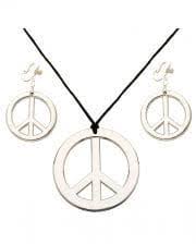 Wickedfun Peace Sign Hippie Necklace Silver