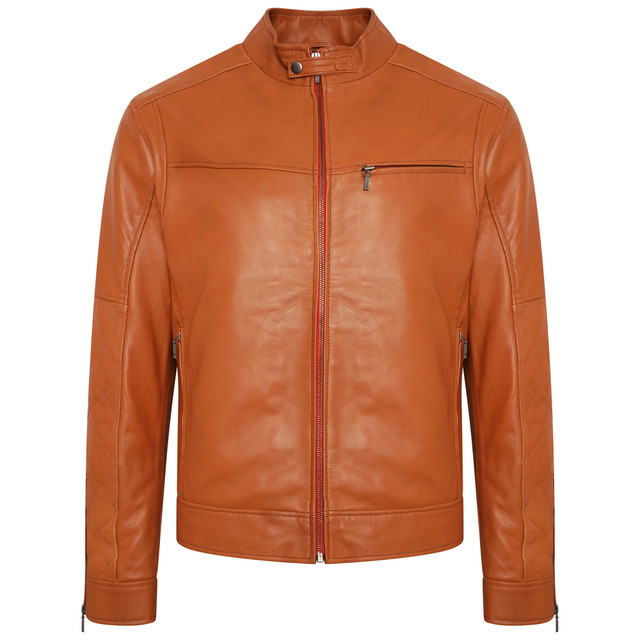 Pelham Racer Leather Jacket Brown