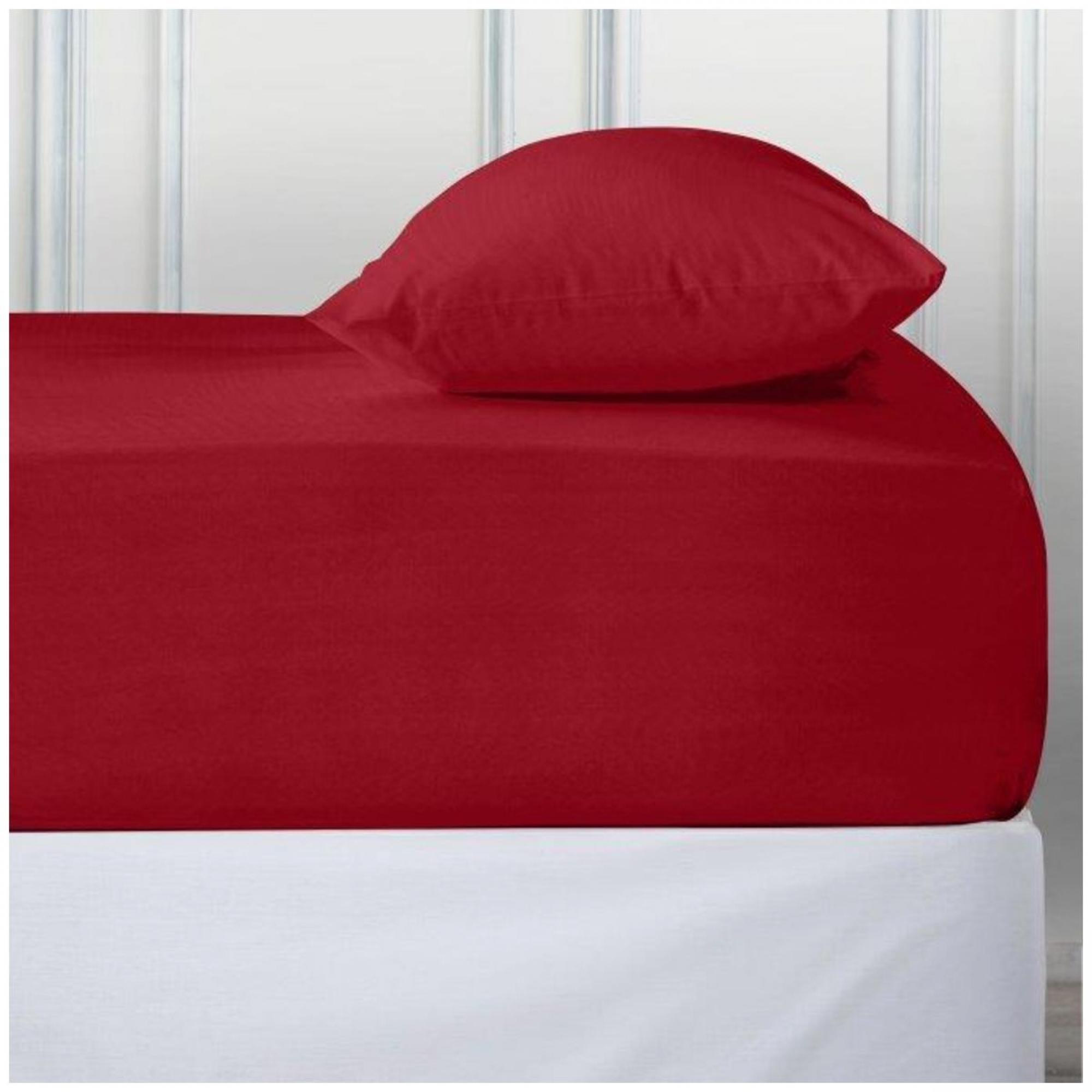 PERCALE DEEP FTD SHEET RED