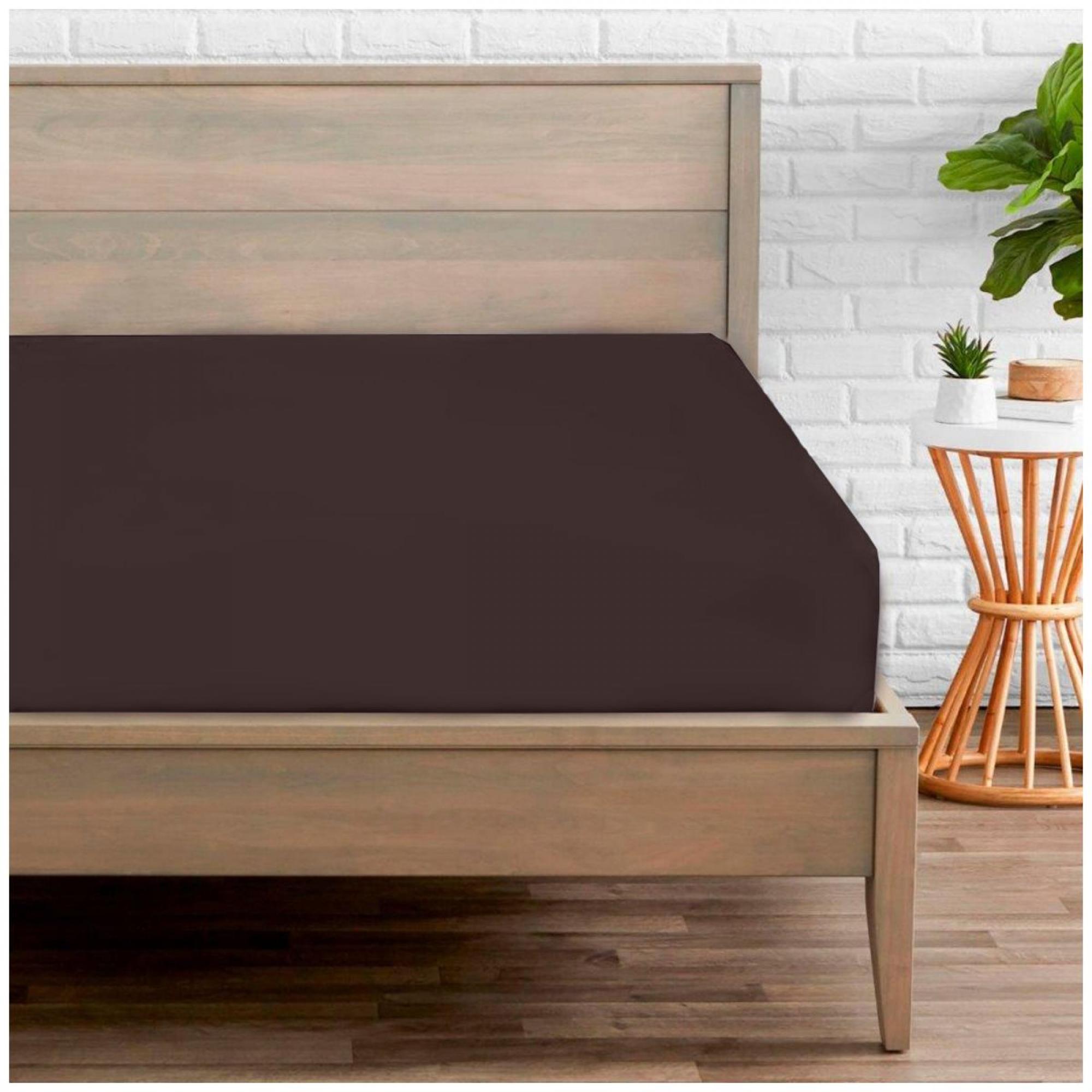 PERCALE FITTED SHEET CHOCO