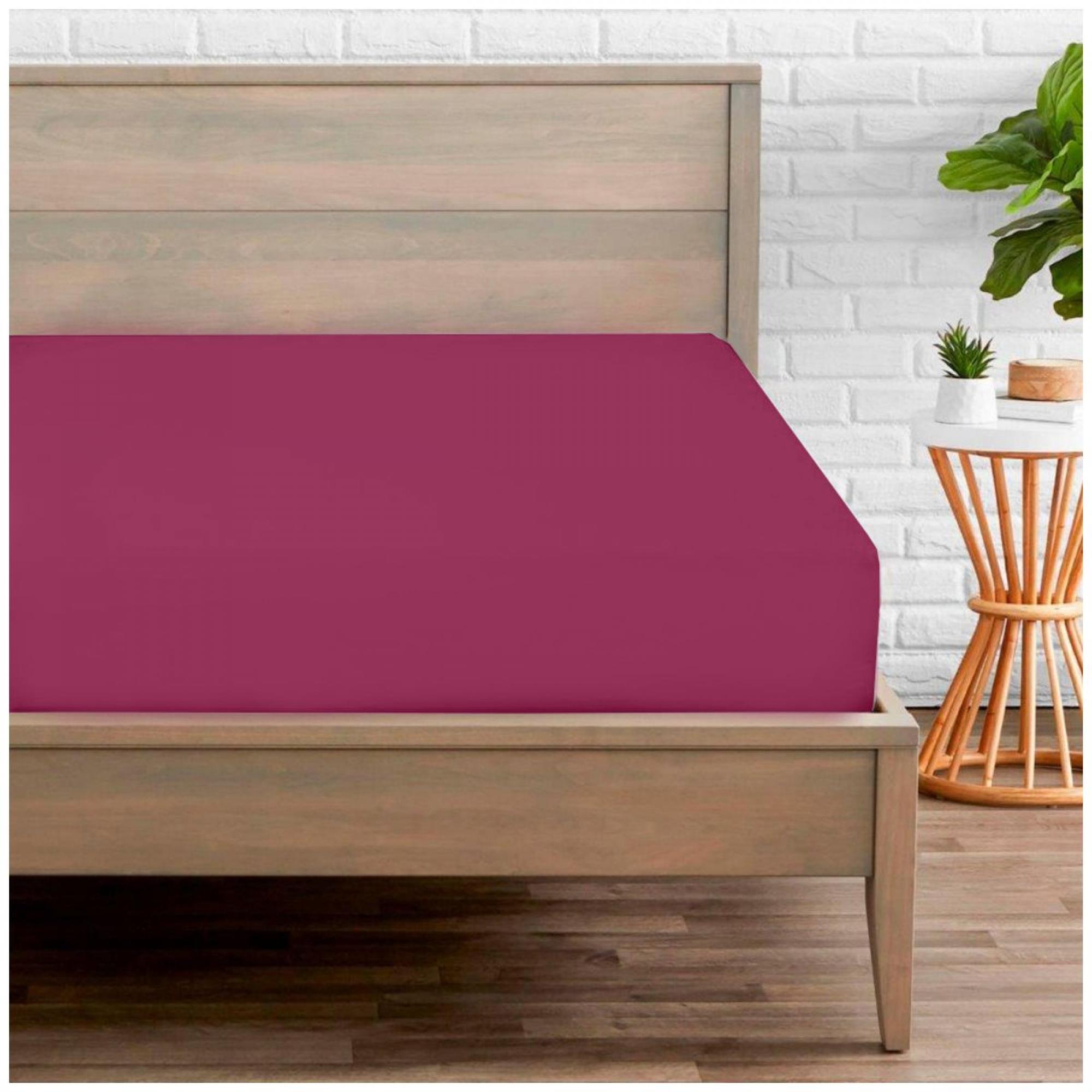PERCALE FITTED SHEET FUCHSIA
