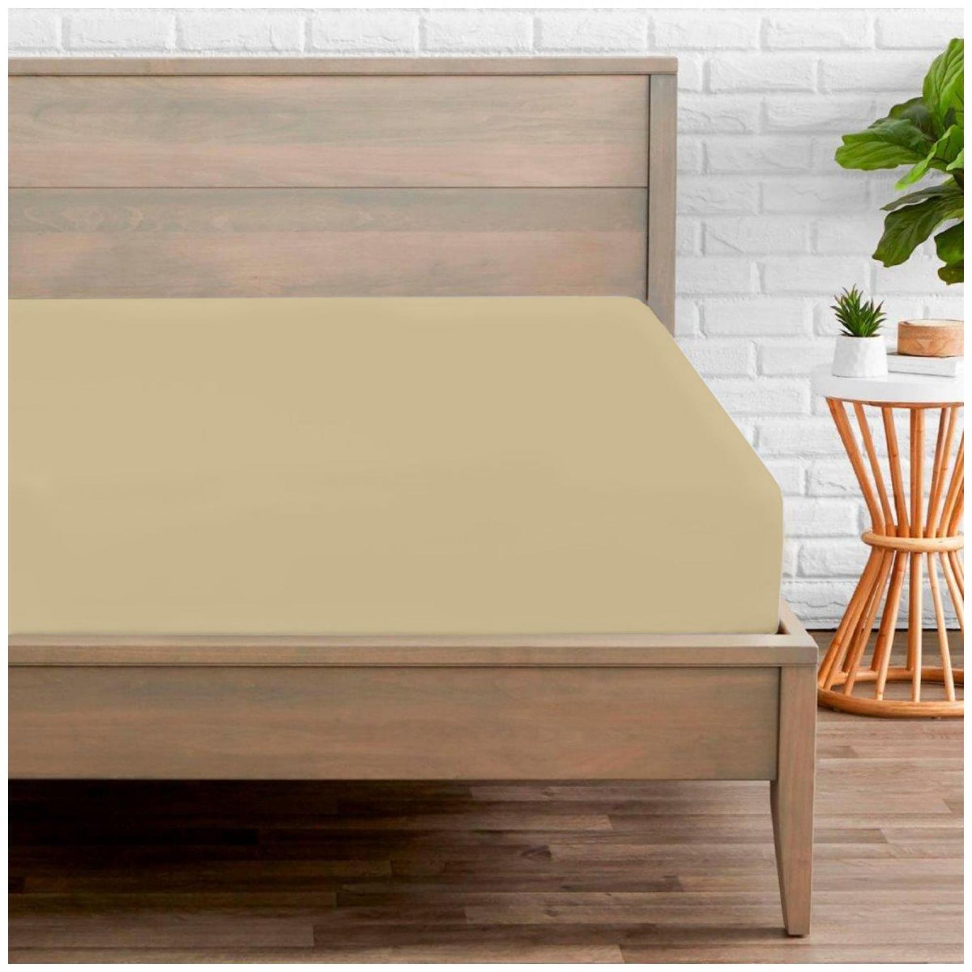 PERCALE FITTED SHEET NATURAL