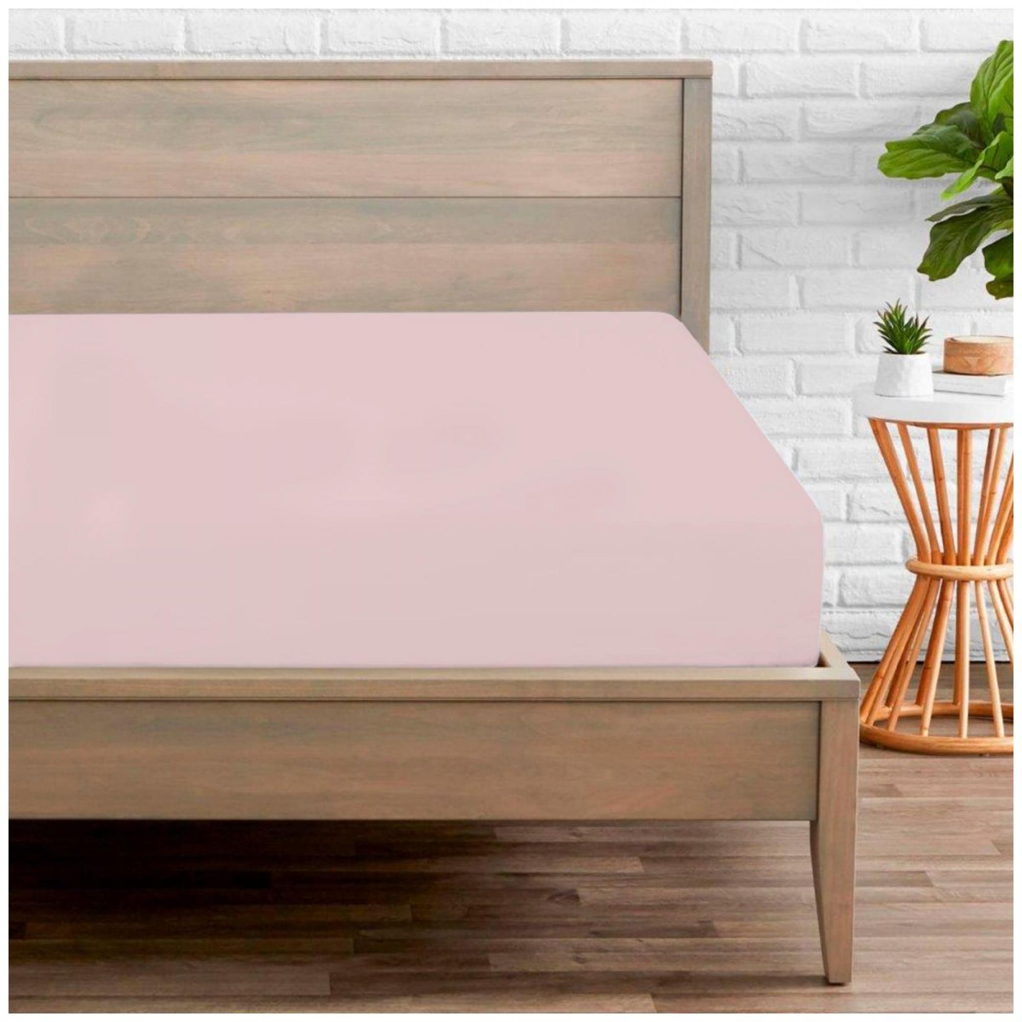 PERCALE FITTED SHEET PINK