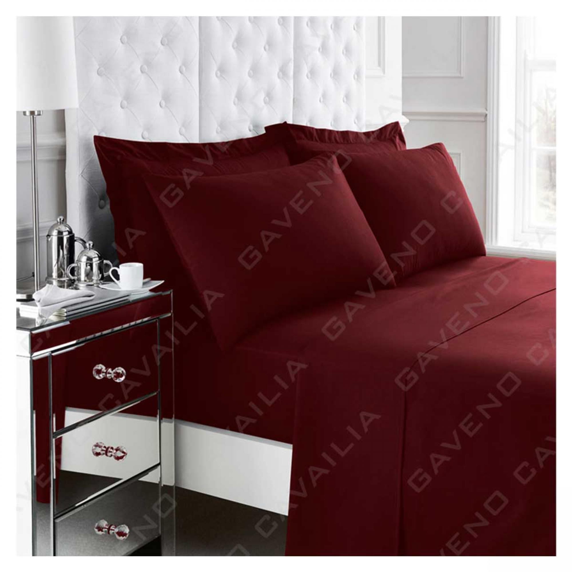 PERCALE FLAT SHEET BURGUNDY