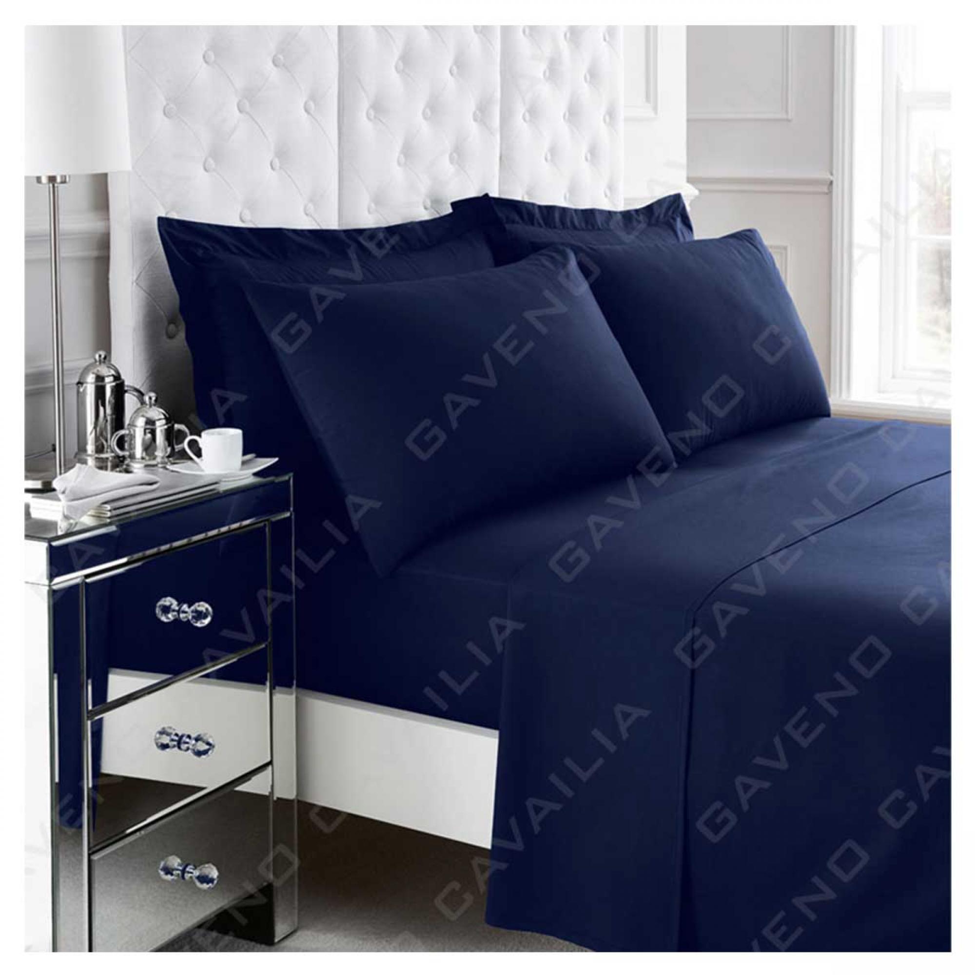 PERCALE FLAT SHEET NAVY