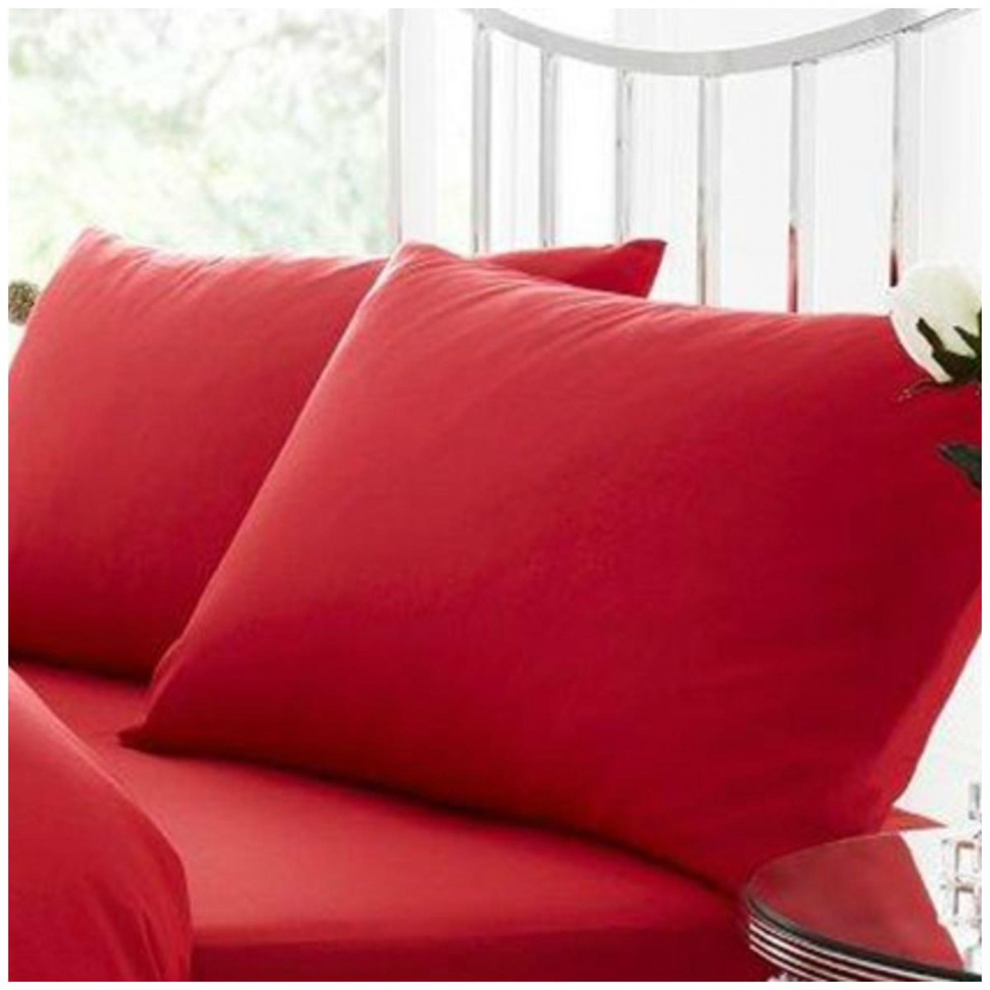 PERCALE PILLOW CASE RED
