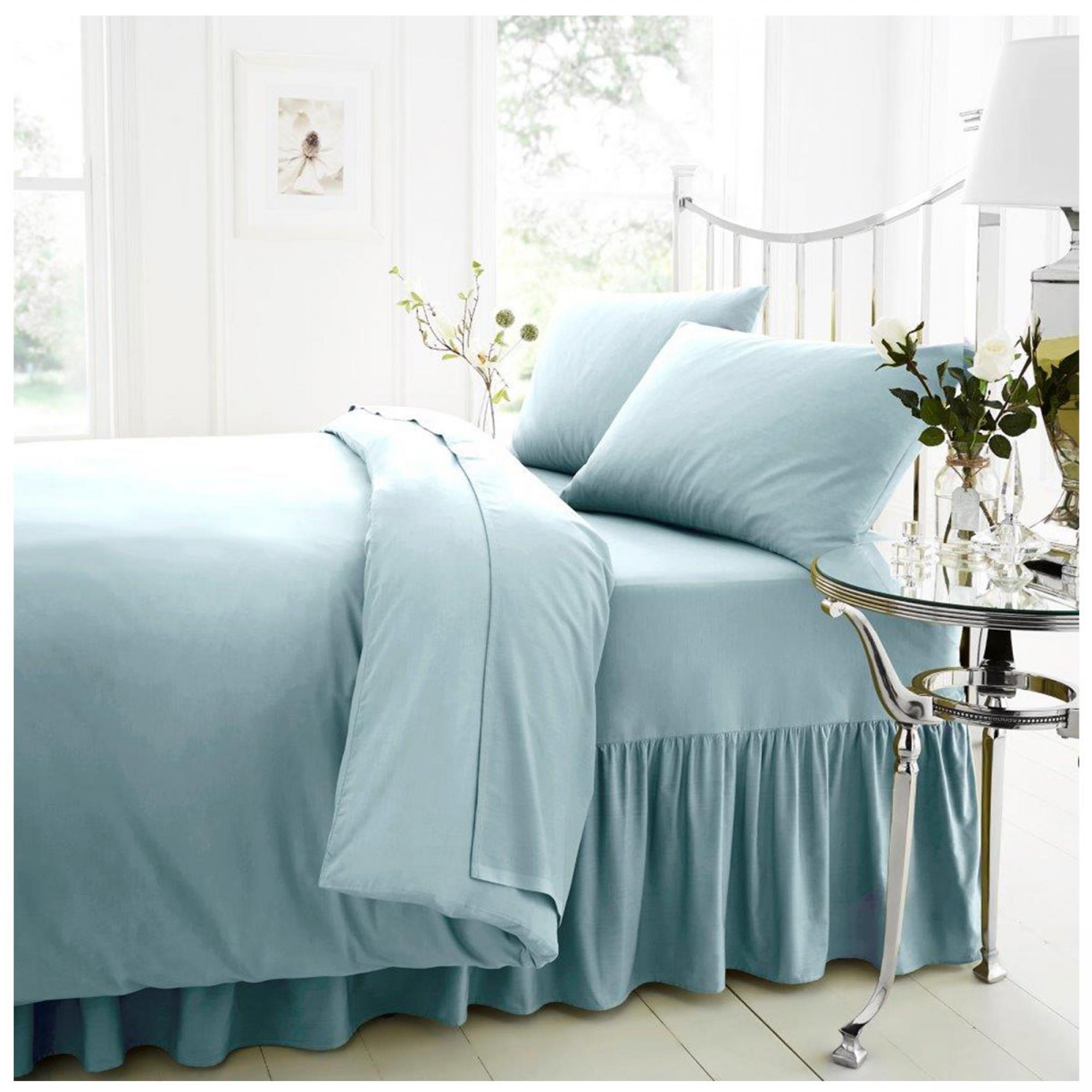 PERCALE VALANCE SHEET SORBET BLUE