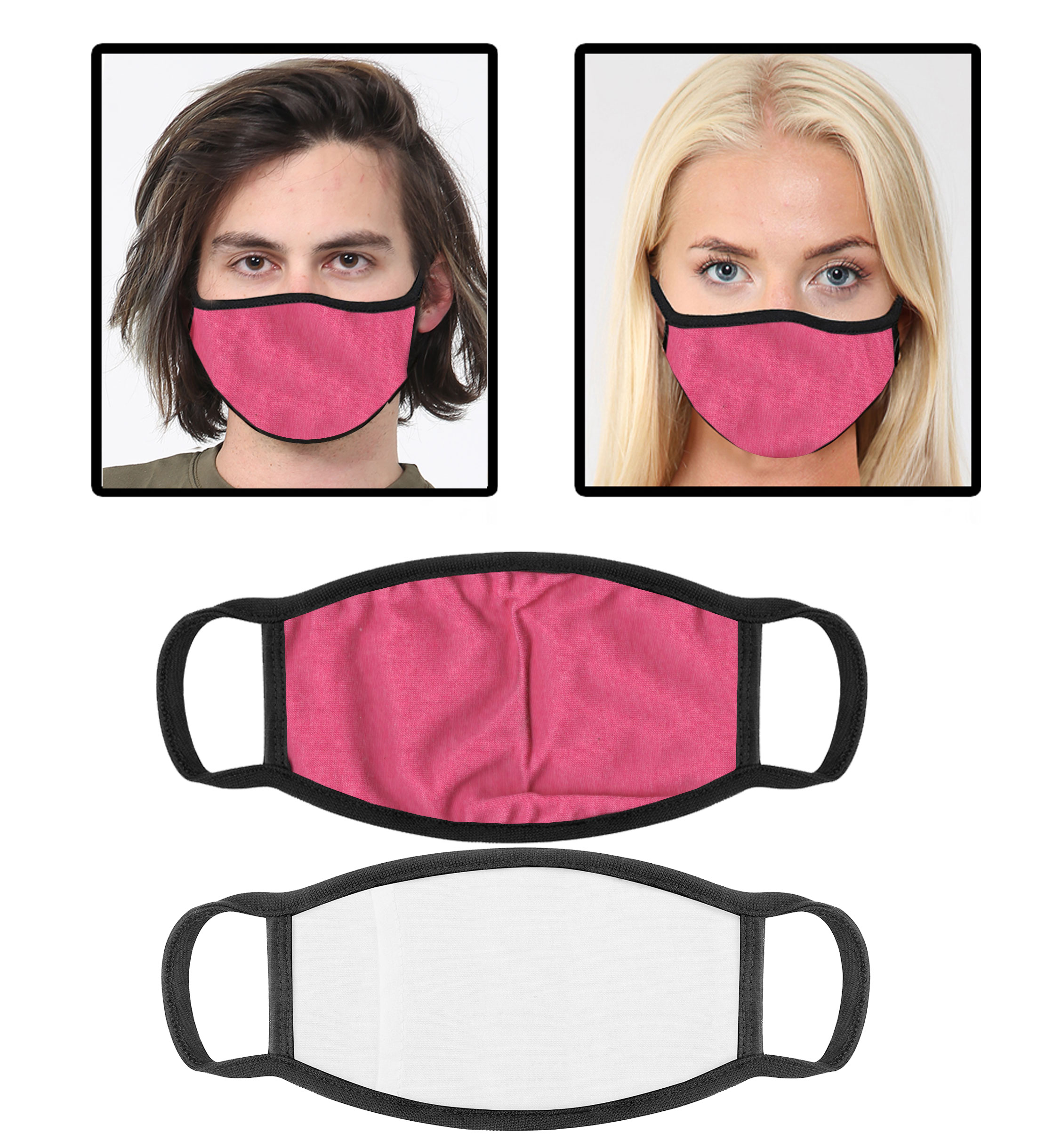 Pink Cotton Face Covering With Filter Pocket