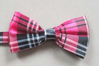 Wickedfun Pink Tartan Bow Tie