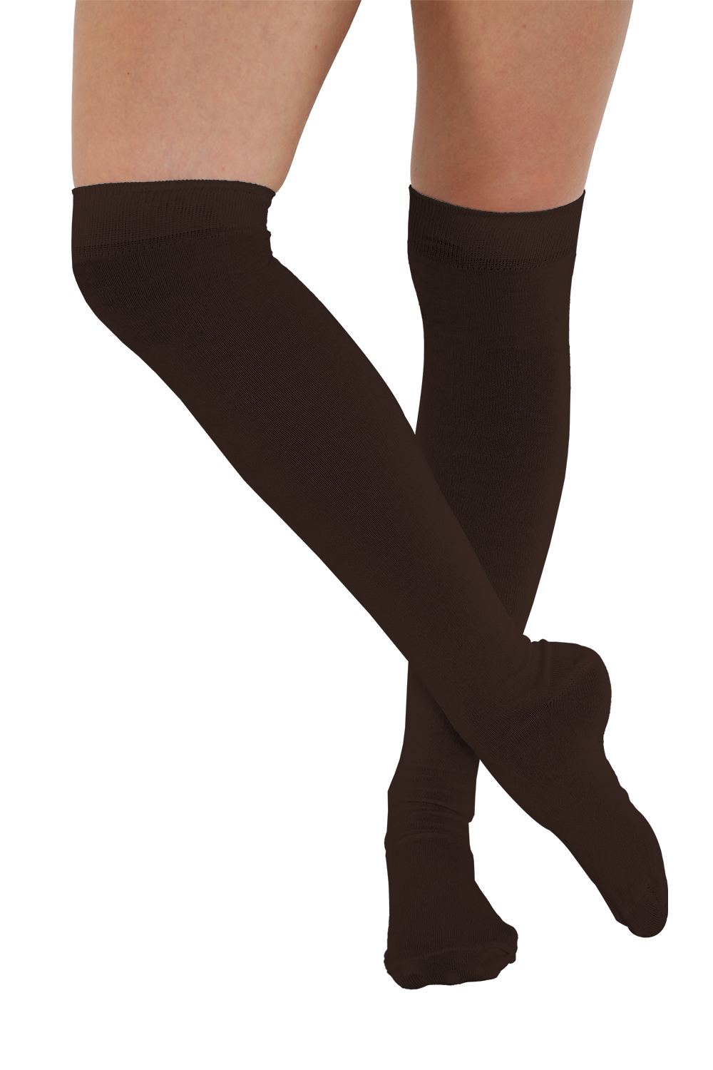 Crazy Chick Plain Brown OTK Socks