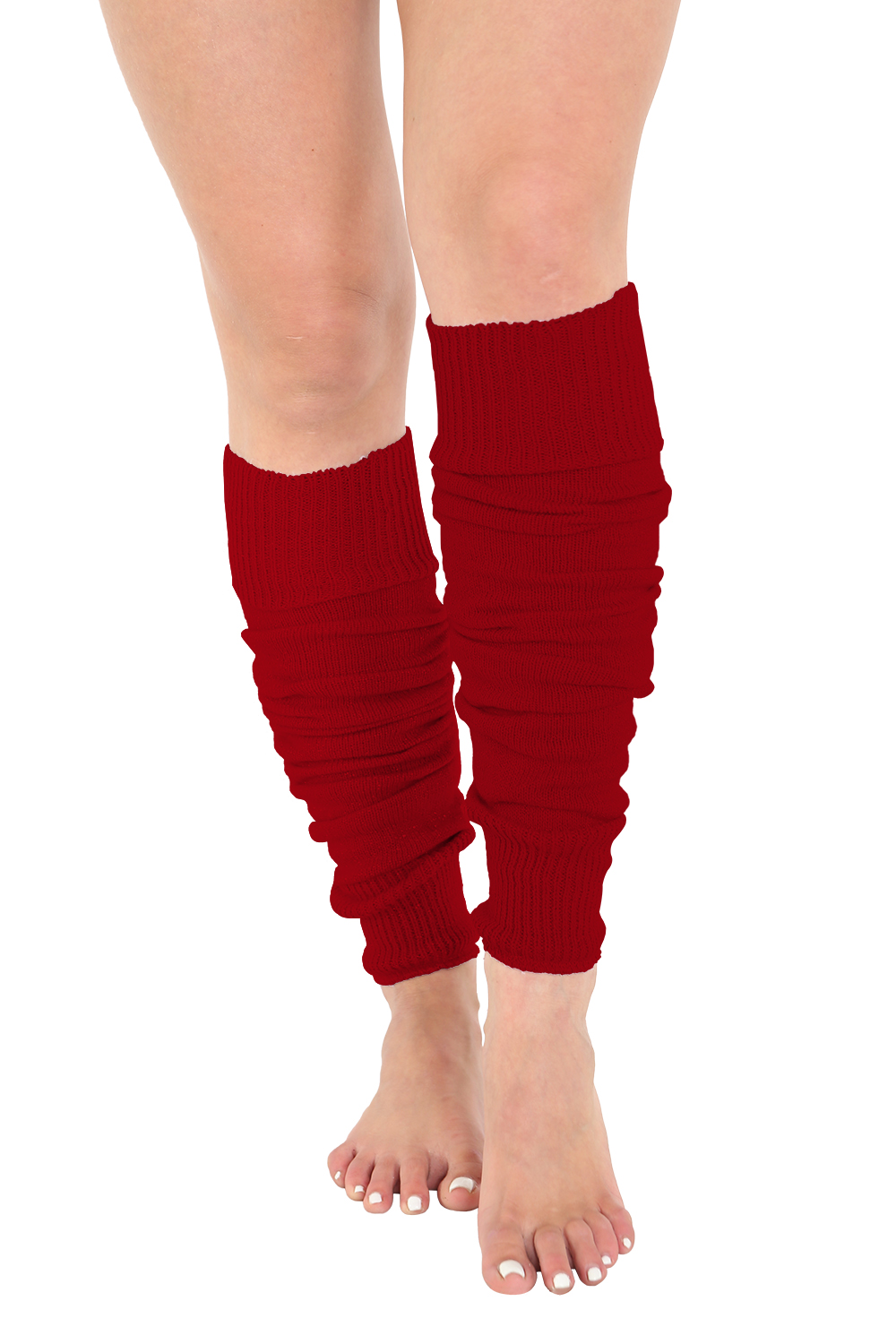 Cosy Plain Red Legwarmers for Adults.