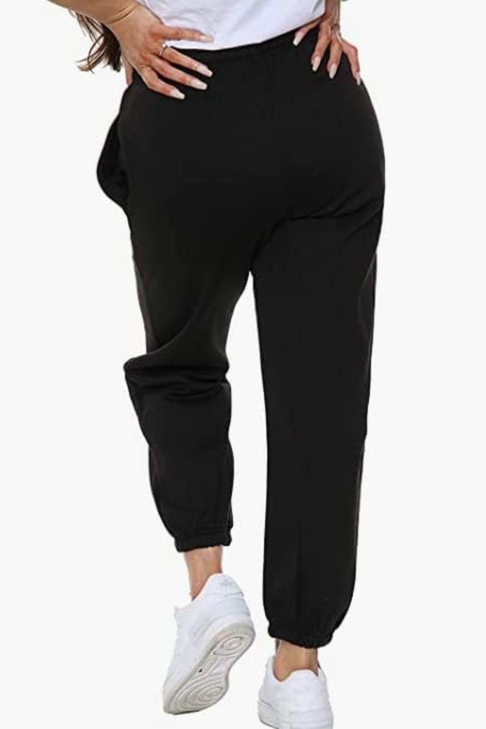 Plus Size Lounge wear Sweatpants Cuffed Bottoms UK Size 16 to 28 Black