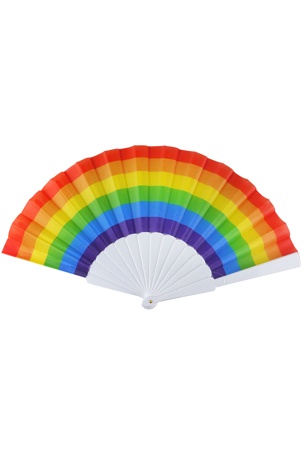 Pride Folding Fans with Plain Plastic Handles 23cm (Pack of 10)