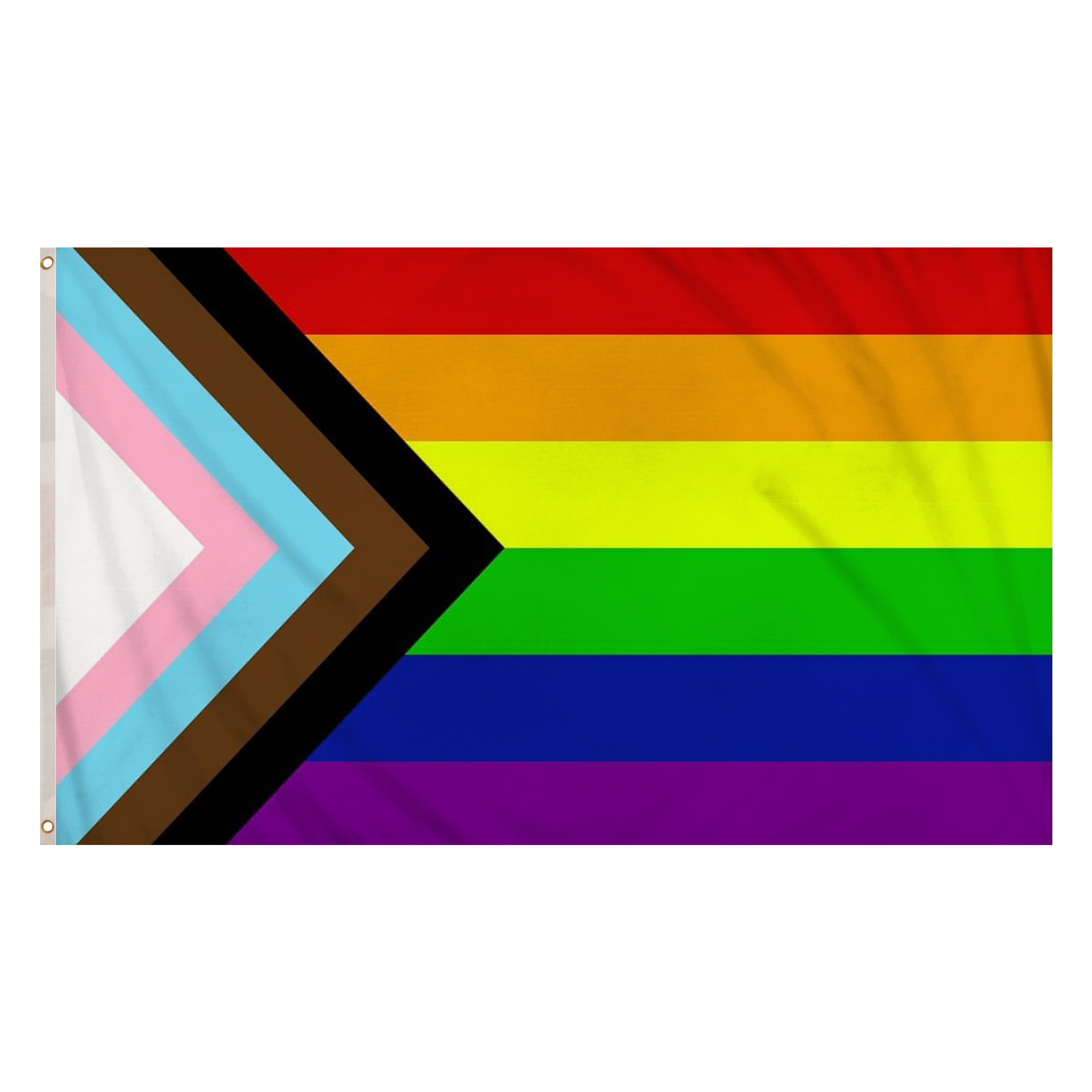 Pride Progress Flag (5ft x 3ft) Polyester, double stitched seam, metal ...