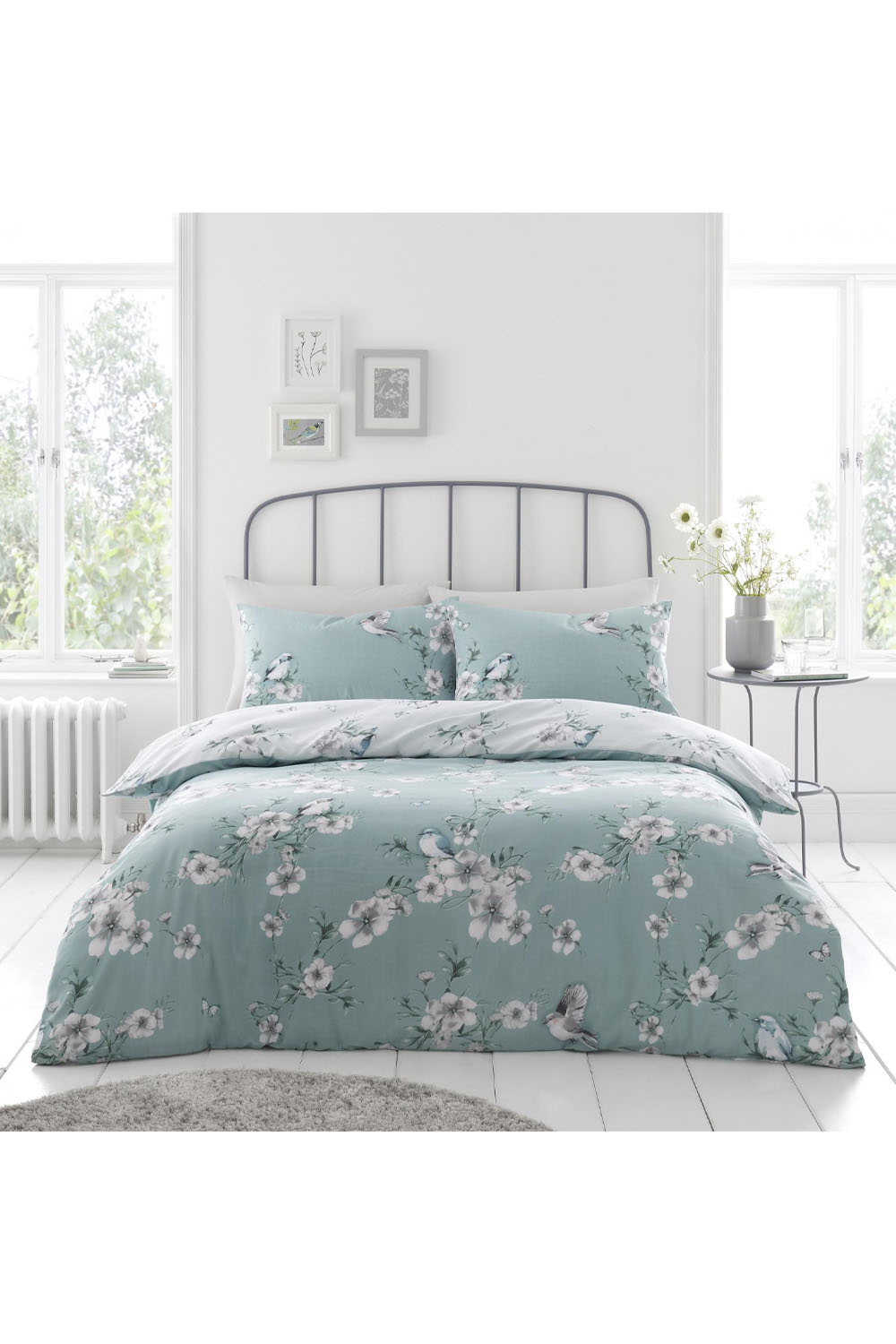 Printed Duvet Set Birdie Blossom Green