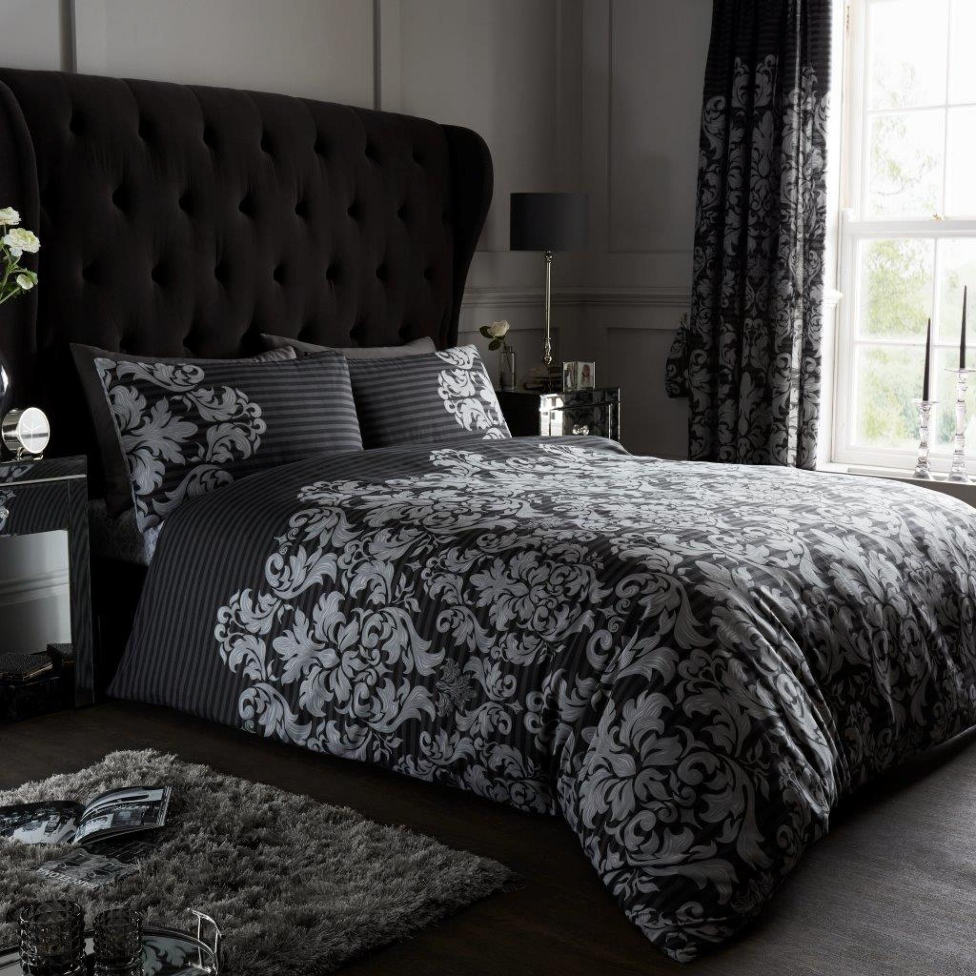 PRINTED DUVET SET EMPIRE DAMASK BLACK