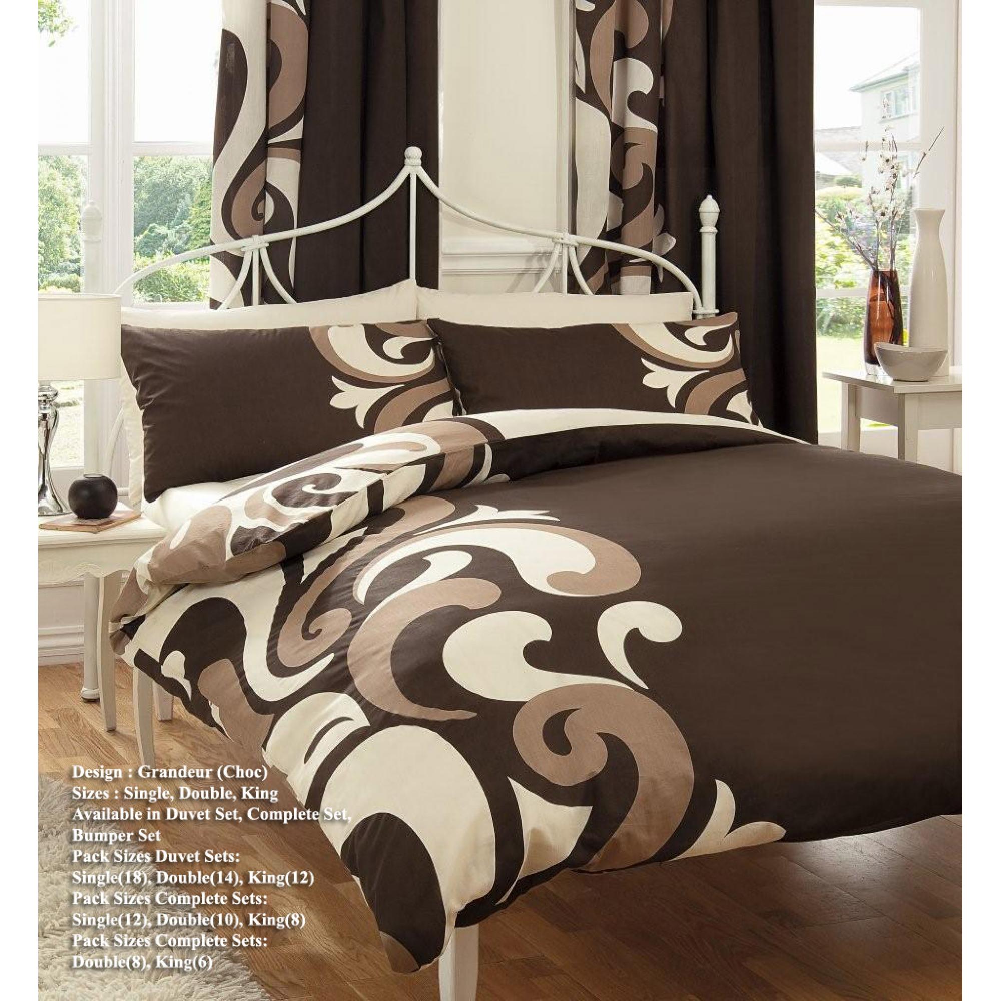 Printed Duvet Set Grandeur Choco
