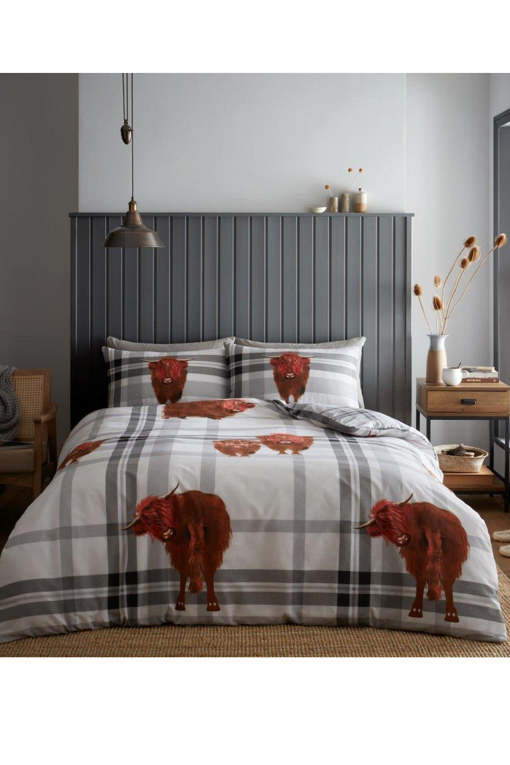 Hector Highland Cow Printed Duvet Set