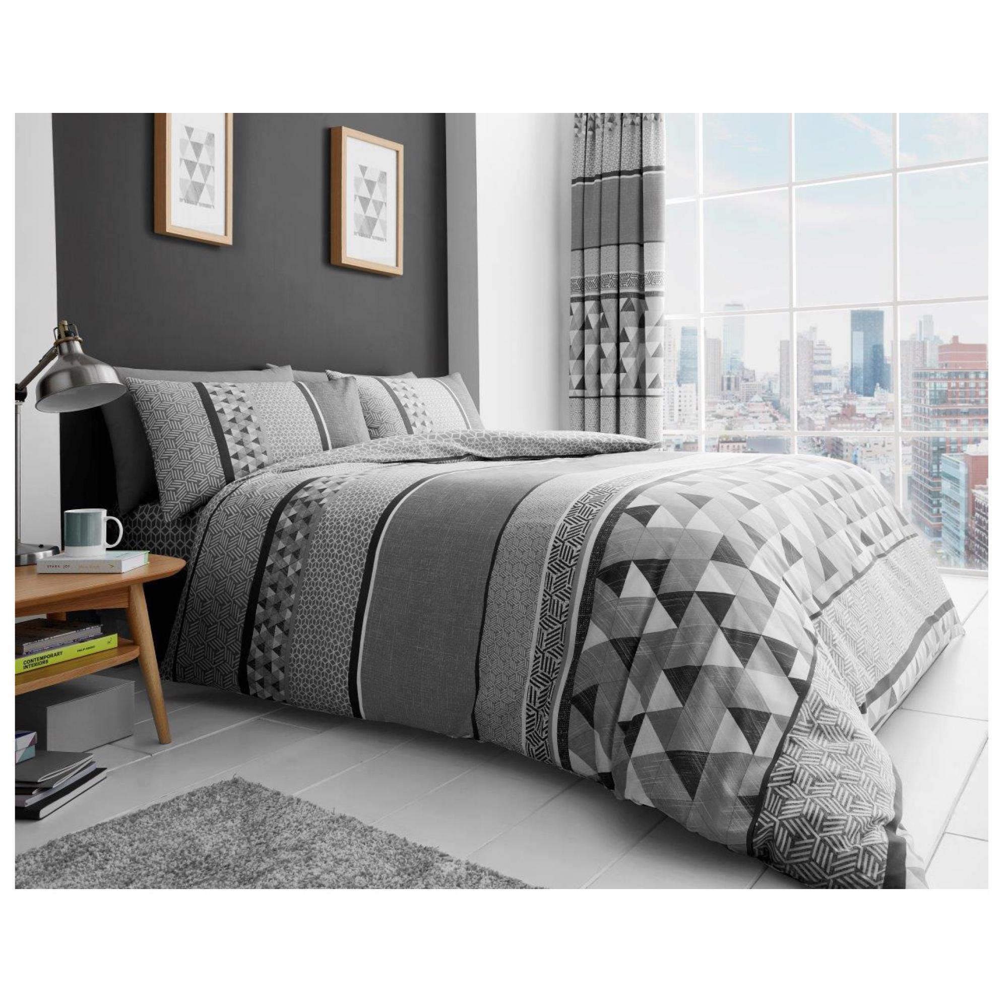 PRINTED DUVET SET MADISON GREY