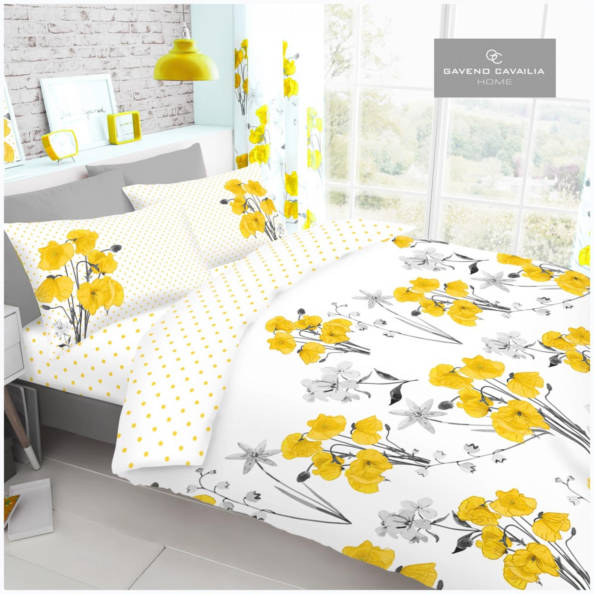 PRINTED DUVET SET POPPY YELLOW