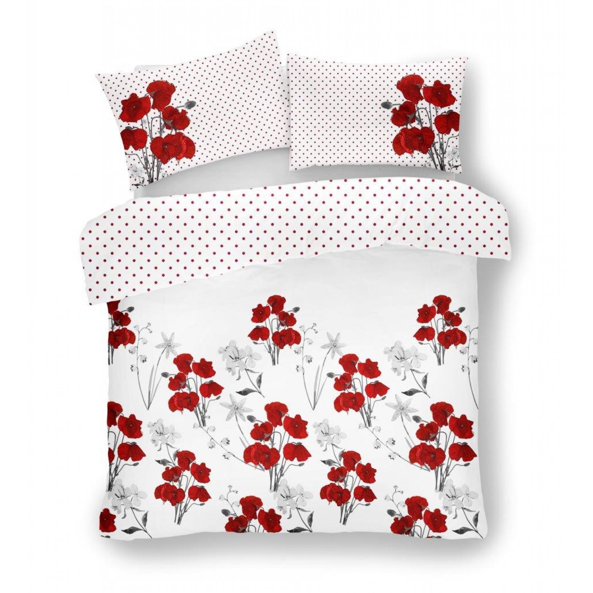 Printed Duvet Set Poppy Red