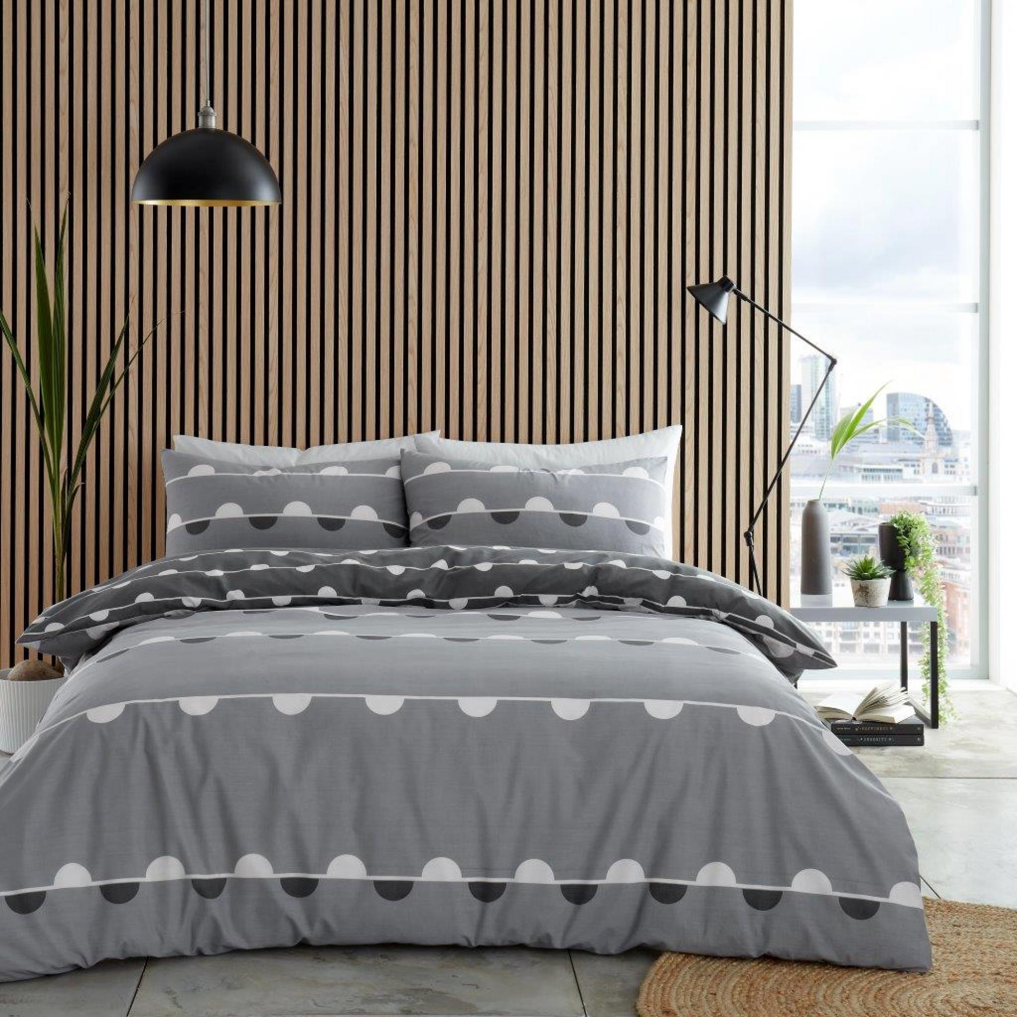 Printed Duvet Set Simple Reversible Geo