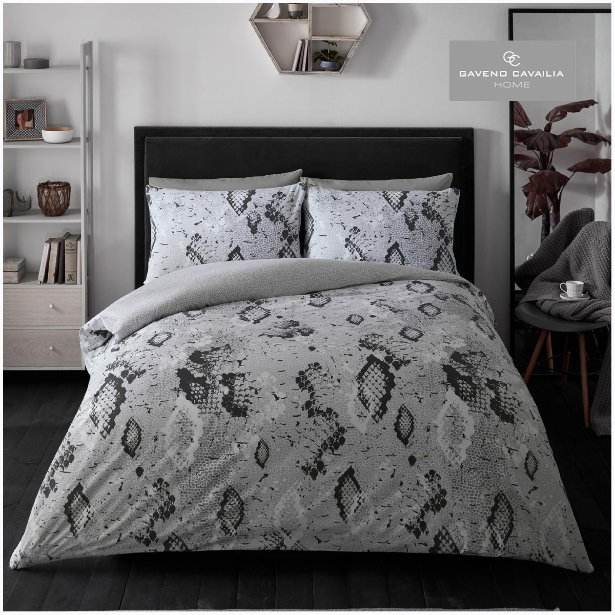 PRINTED DUVET SET SNAKE SKIN GREY