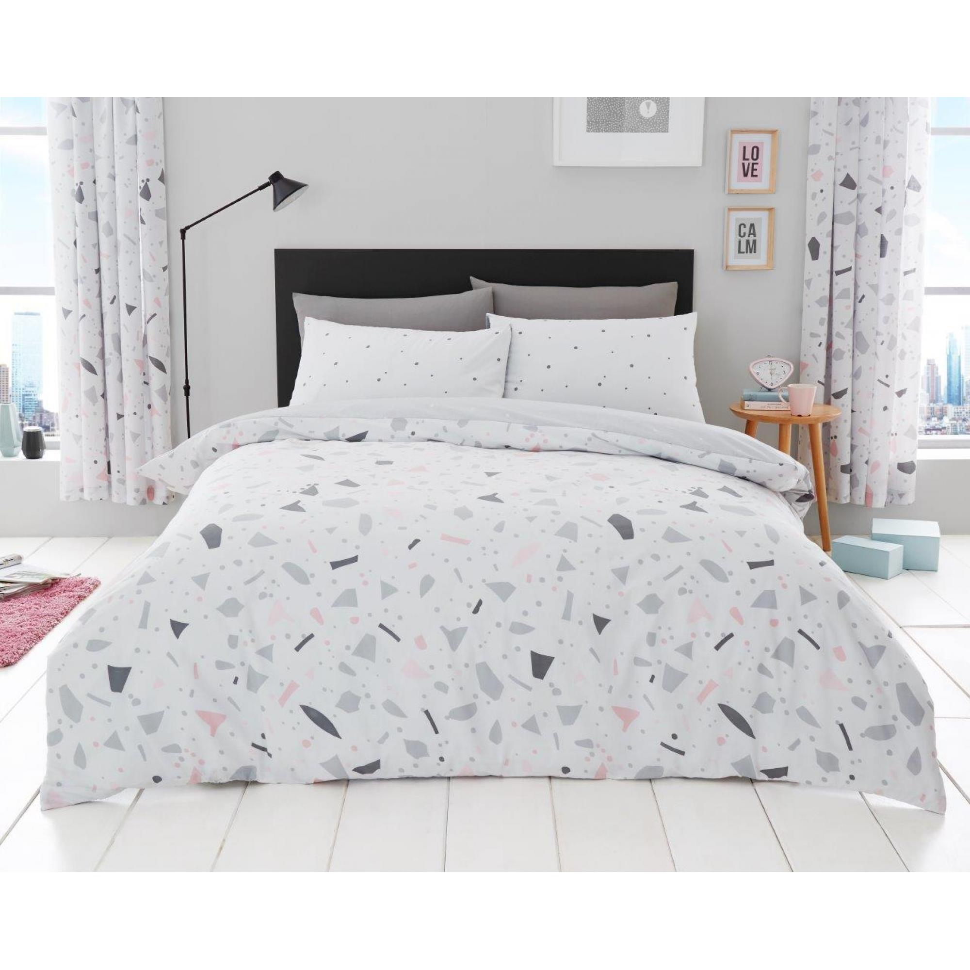 PRINTED DUVET SET TERRAZZO GREY
