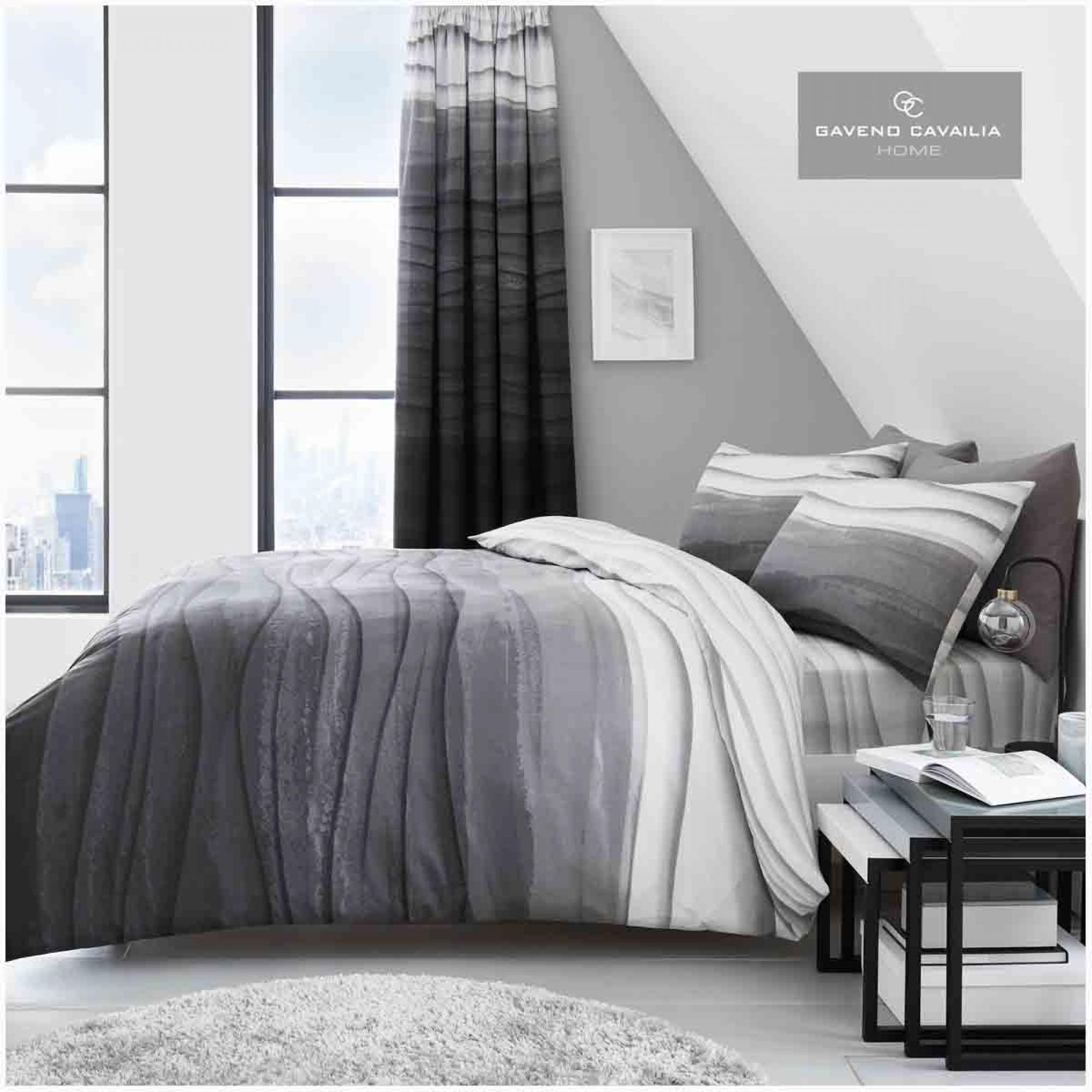 PRINTED DUVET SET WAVE OMBRE GREY
