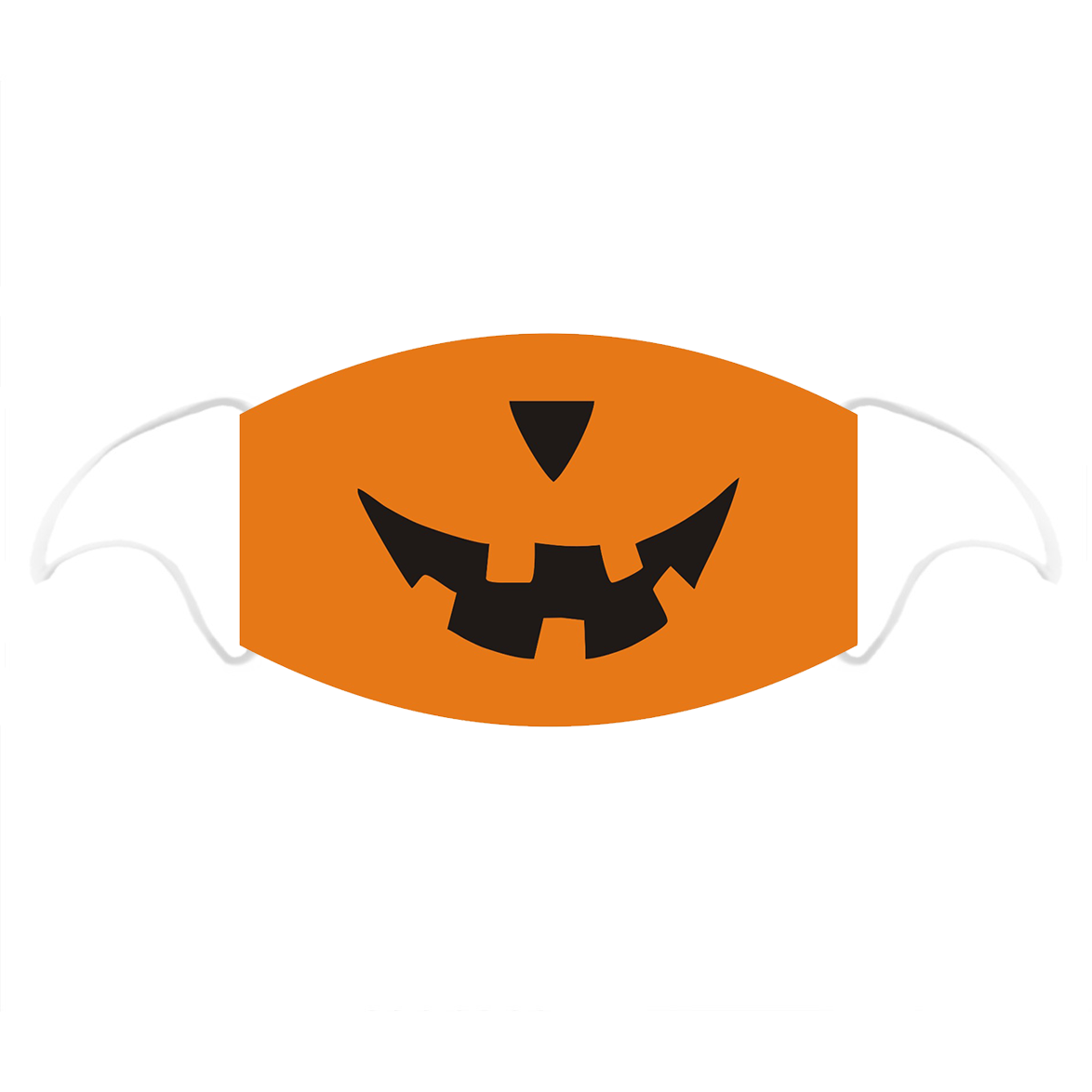 Pumpkin Printed Cotton Face Covering With Filter Pocket