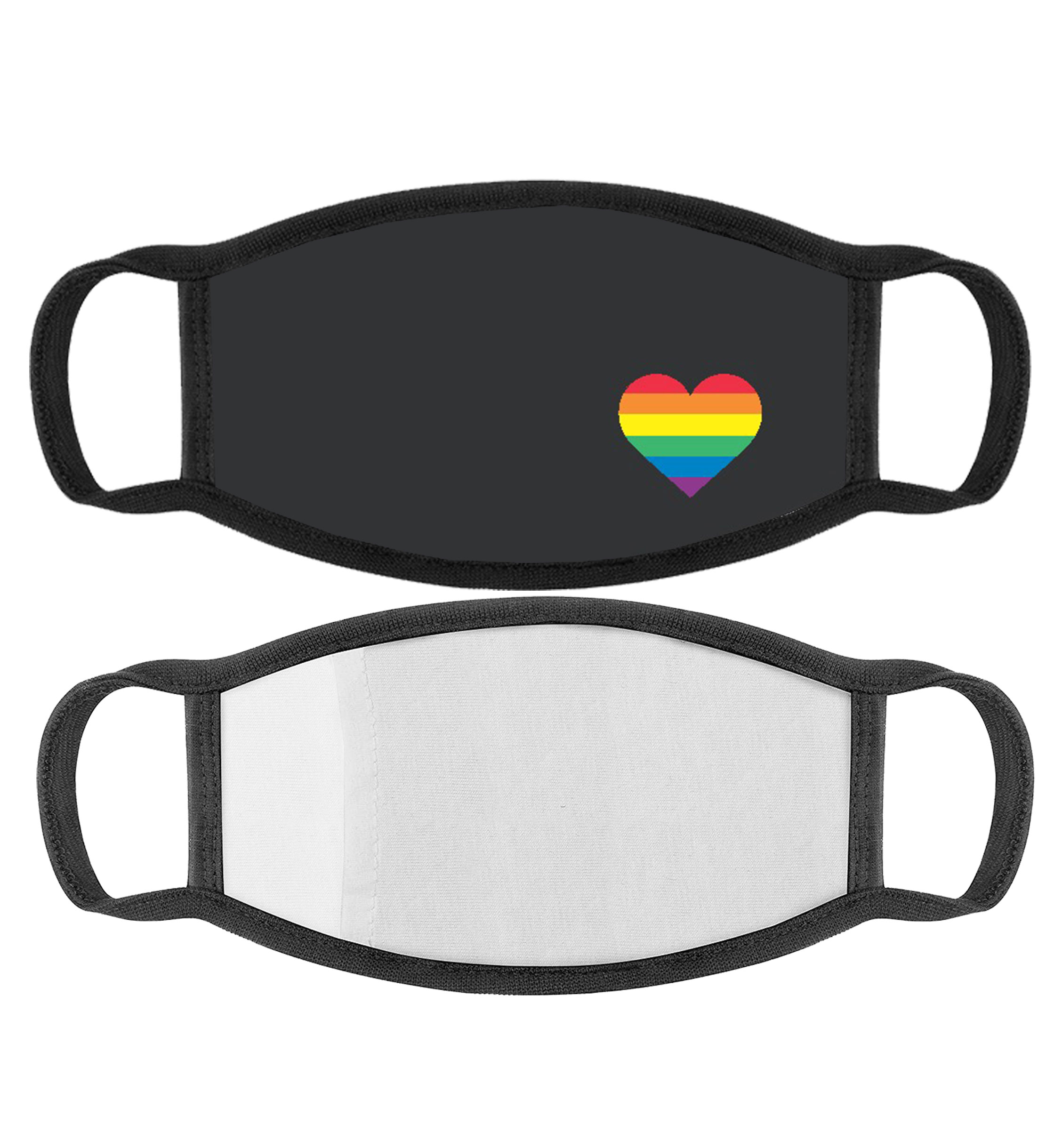 Rainbow Heart Printed Cotton Face Covering With Filter Pocket