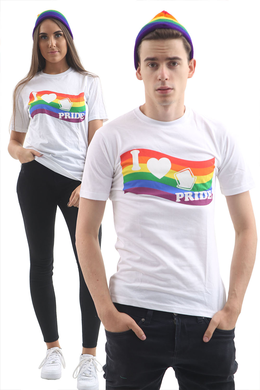 Wickedfun Rainbow Printed White T-Shirt